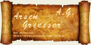 Arsen Griesser vizit kartica